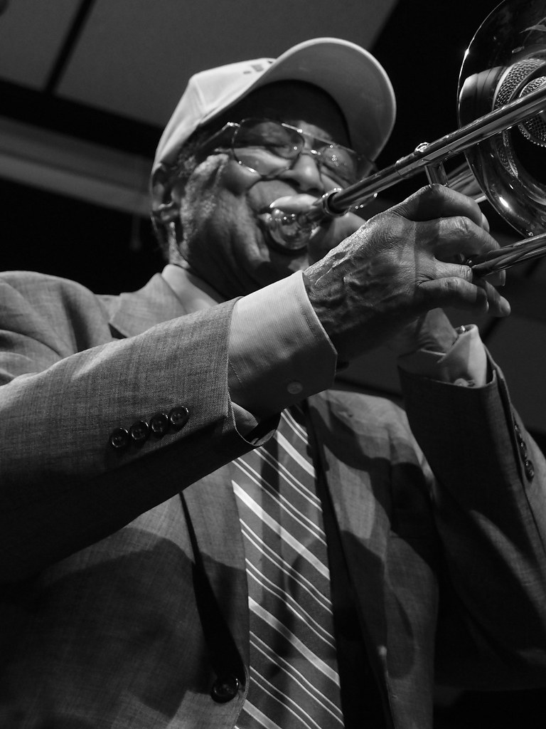 A picture of trombonist Curtis Fuller