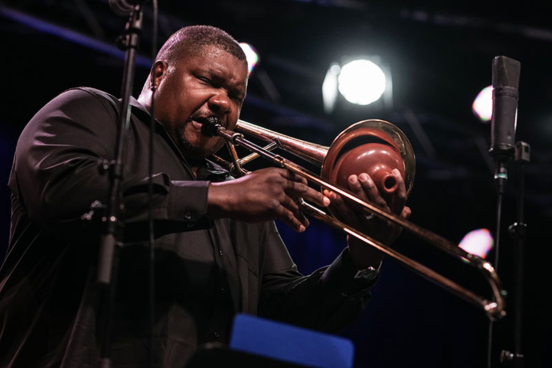 A picture of trombonist Wycliffe Gordon